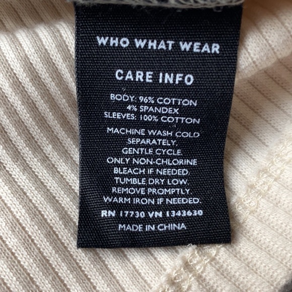 WHO WHAT WHERE Cutie Cream Color Balloon Sleeve Ribbed Top Size Extra Small XS - Picture 8 of 8